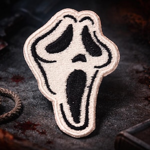 Scream Iron-On / Sew-On Patch | Ghost Face Horror Patch | Scream Inspired Embroidered Patch