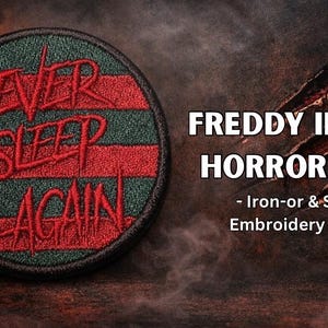 Freddy Krueger Inspired Patch | Horror Movie Patch | Nightmare on Elm Street Style | Iron-On / Sew-On Embroidered Patch