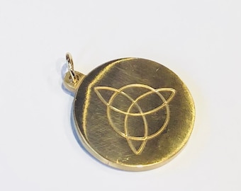 Triquetra Brass Pet Tag: Charmed TV Series Cat Collar
