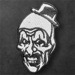 Terrifier Art Inspired Patch | Black and White Horror Movie Patch | Horror Movie Patch