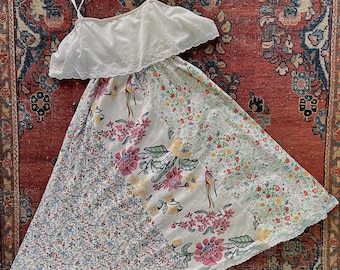 Vintage On The Rocks California Dress Midi Dress Sundress Prairie Dress Small