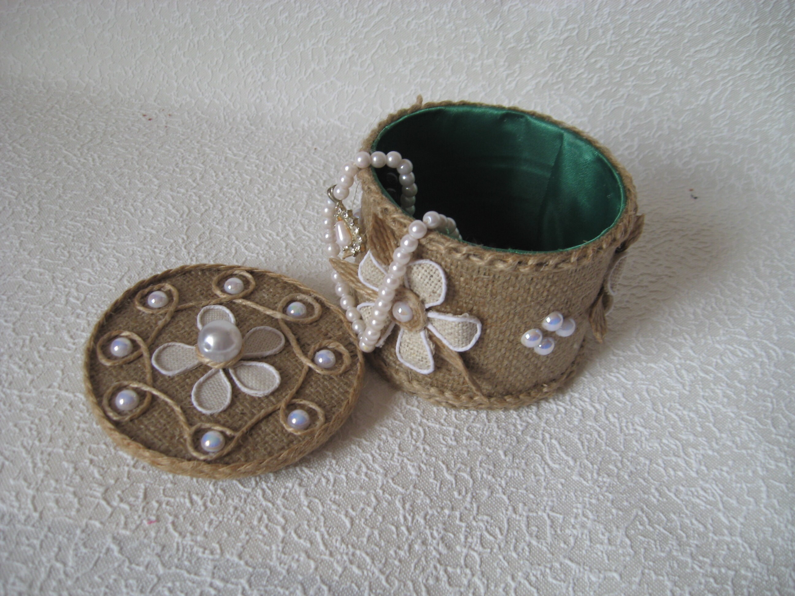 Filigree jewelry box Jute decor Jute rope Rustic home decor Etsy