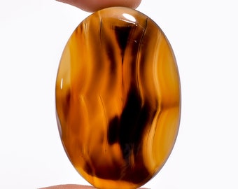 Natural Montana Agate Oval Shape Flat back Gemstone 63 Cts 42X28X6 mm ZU-12