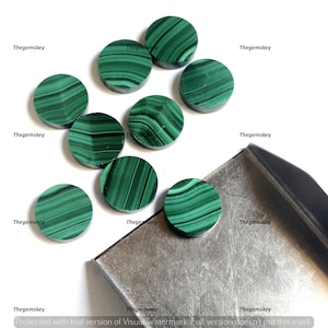100% Natural Malachite Flat Round Coin ,Natural Malachite Disc Cabochon, , Malachite Gemstone Coin ,Loose Gemstone 8mm To 20mm