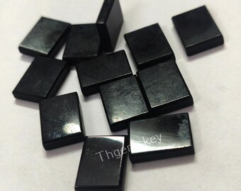 Cabochon rectangle en onyx noir : pierre précieuse naturelle pour bijoux (5 x 10 mm à 15 x 30 mm)