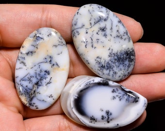 100 % natürlicher Dendrit-Opal-Edelstein, Lot-Mix-Form, Dendrit-Opal, lose Edelsteine zur Herstellung von Schmuck, 3 Stück, 212 ct, 38 x 25–40 x 24 mm