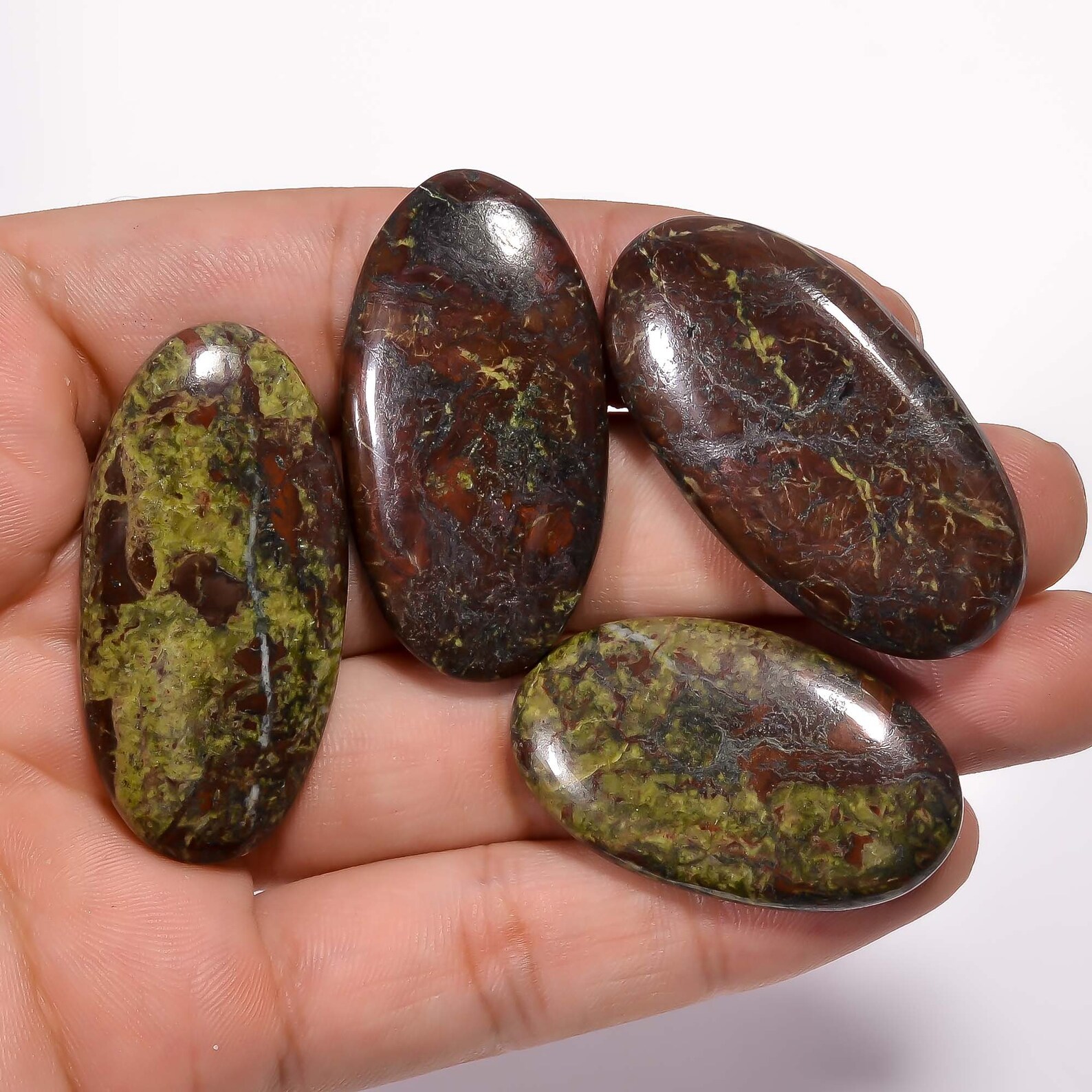 Natural Dragon Jasper Oval Shape Gemstone Dragon Jasper Etsy