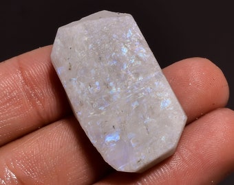 Incredible AAA+ Quality 100% Natural Rainbow Moonstone Fancy Shape Slice Loose Gemstone 49 Ct. For Making Jewelry 33X20X7 mm RC-285