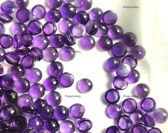 Natural Purple Amethyst Round Cabochon: Size (3-15mm)