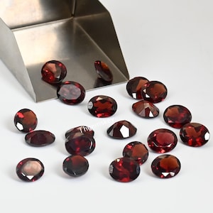 Natural Red Garnet Oval Faceted Cut Gemstone ,Calibrated Stone, AAA Quality Gemstones, Wholesale Lot 3x5mm-12x16mm,