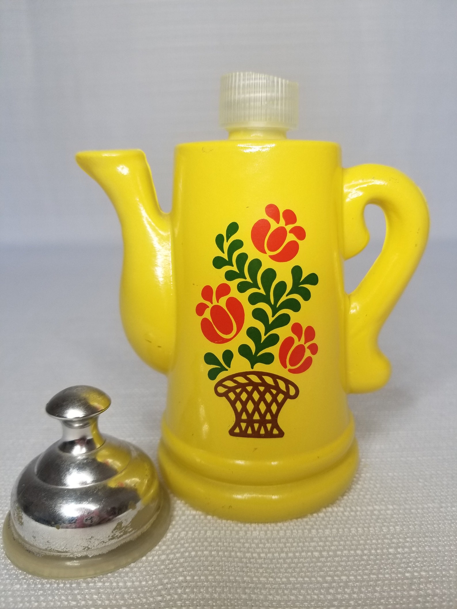 Vintage Avon Perfume Bath Oil Bottle Yellow Coffee Kettle Etsy