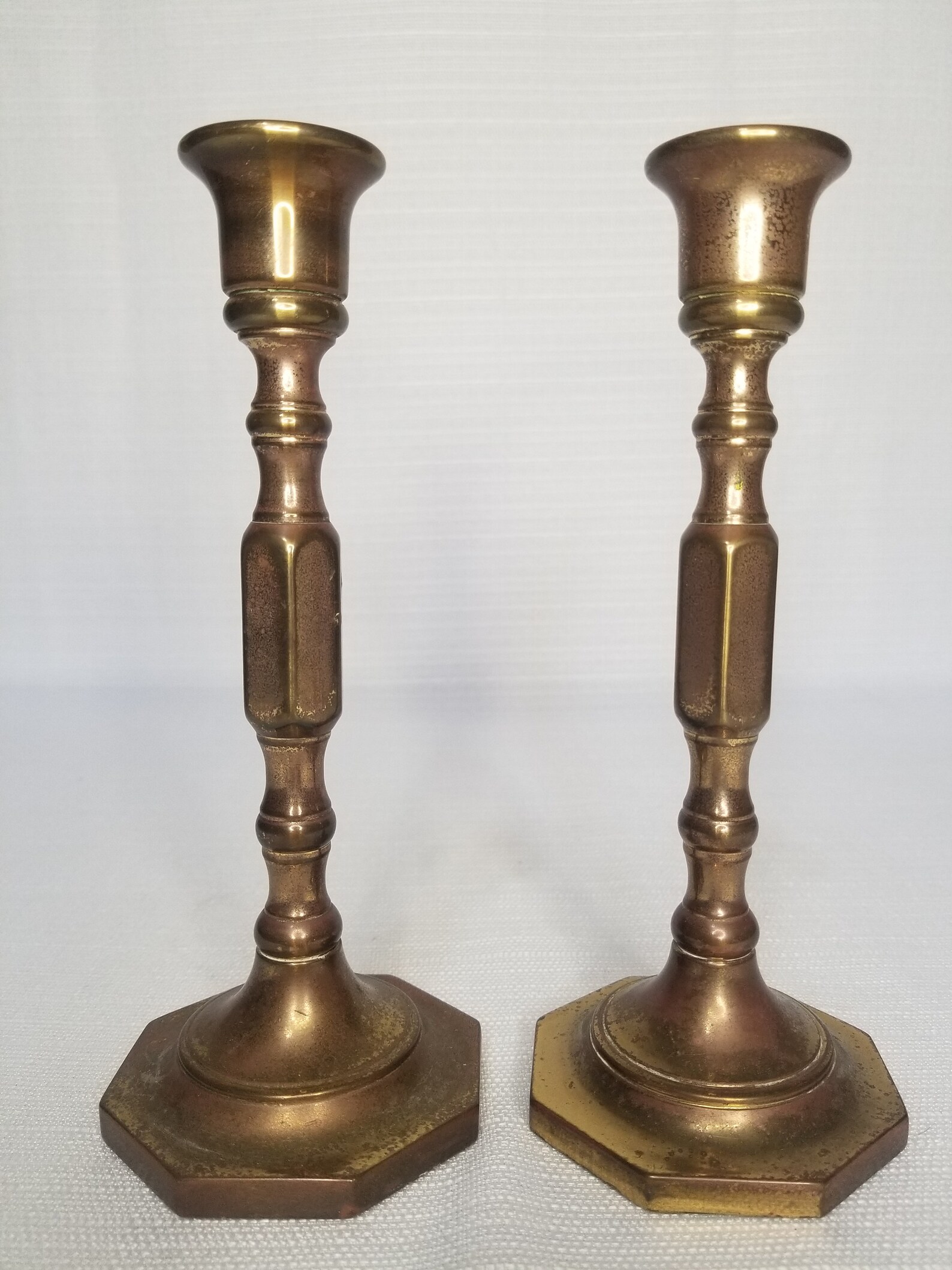 Vintage Ethan Allen Brass Candlestick Holders Matching Pair Etsy