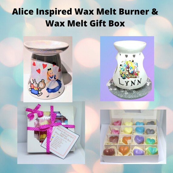 Alice In Wonderland Inspired Wax Melt Burner /Warmer and Wax Melt Gift Box (16 melts) Vegan Soy Wax Mother's Day Gift Set Vegan Friendly