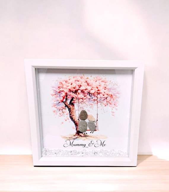 Mother's Day Mummy and Me Pebble Art Frame Best Mummy Gift Custom Mother's Day Gift, Mother's Day Gift Idea, Pebble Art Wall Decor,