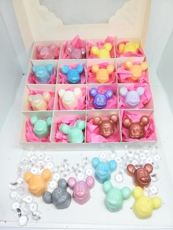 Disney World Inspired Wax Melt Gift Box - Eco Soy Wax - Mickey Mouse Shape 16 Wax Melts 8  Scents x 2 Highly Scented Mother's Day Gift Set