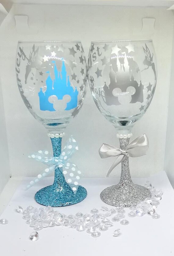 Disney Inspired Magic Kingdom Disney Castle Wine Glass or Gin Glass