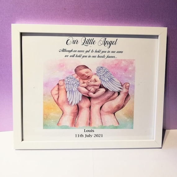 Personalised Angel Baby Print, Miscarriage, Baby Loss, Still Born, Born Sleeping, Baby Loss Keepsake, Infant Remembrance 8x 10 Print