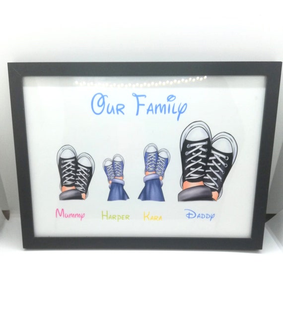 Personalised Our Family Print Mother and Son Print Mother and Daughter Print Family Feet Print Family Shoes Print Mother's Day Gift