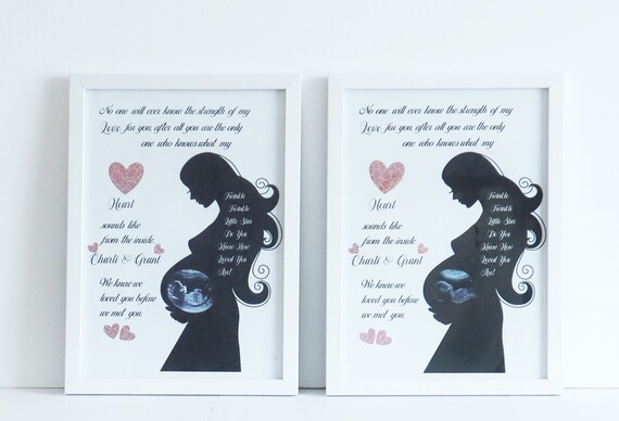 Personalised Pregnant Lady Baby Scan Photo Frame, 1st Baby Scan Keepsake, New Baby Scan Photo Frame, Baby Keepsake Gift