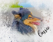 Custom Pet Portrait From Photo, Personalised Pet Portrait, Digital Custom Dog Watercolour Painting, Pet Lover's Gift, Gift For Dog Pet Loss
