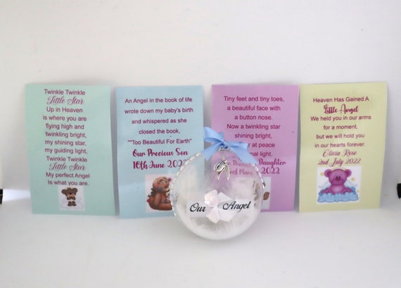 Baby Loss Gift, Miscarriage, Remembrance Globe Bauble, Angel Baby Bauble, Born Sleeping Gift, Infant Loss Bauble, Remembrance Gift