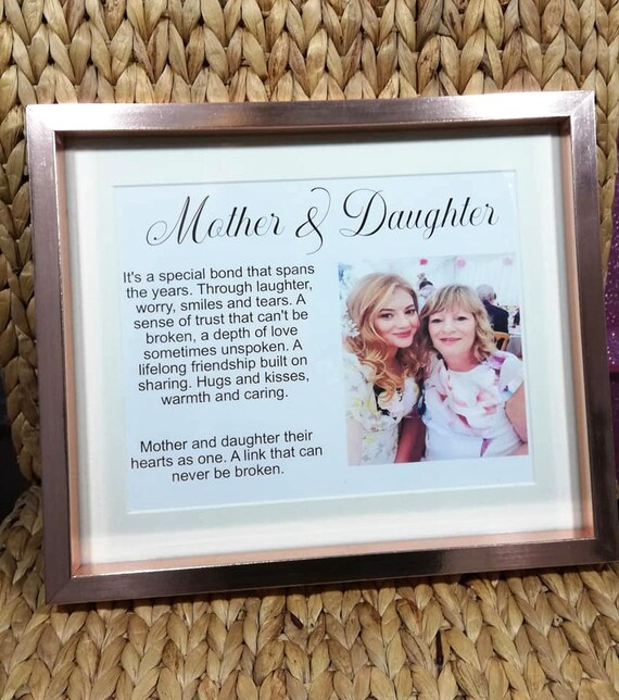 Custom Made Mother and Daughter Photo Frame, Mother & Son, Nana, Nanny, Grandad Mother's Day, Valentine's Day Colour or Black and White