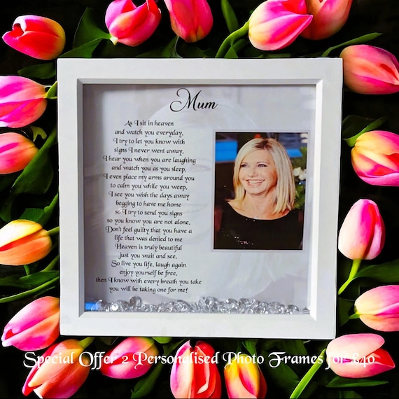 As I Sit in Heaven Memorial Remembrance Photo gift | Personalised Memorial Photo Gift | Bereavement Gift, Funeral Photo Gift Keepsake