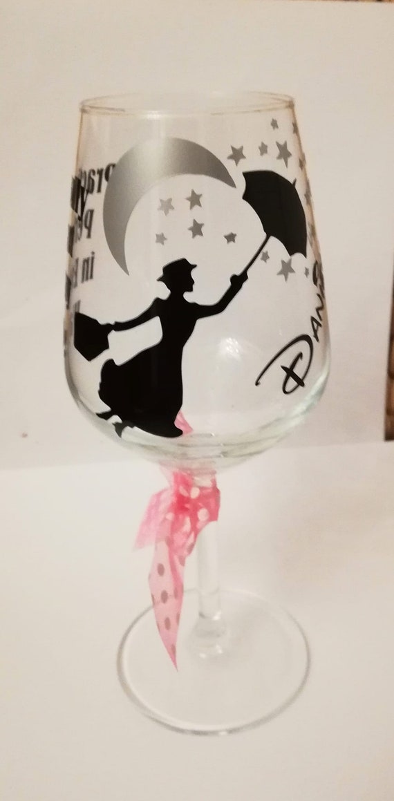 Mary Poppins Wine Glass Mary Poppins Gift Mary Poppins Stocking Filler Mary Poppins Personalised Wine Glass Mary Poppins Secret Santa