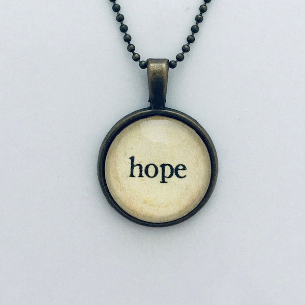 hope necklace for women, word necklace, hope jewelry, hope gift, word of the year, charm word necklace, teen girl gift, hope is alive