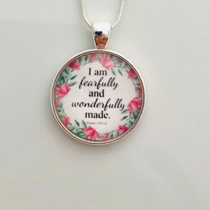 bible verse necklace for women, christian necklace, psalm 139, scripture pendant, birthday gift christian wife, word of god, inspiring gift