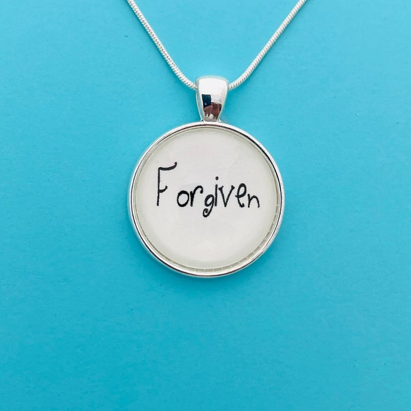 forgiven jewelry, christian gift for women, christian mom gift, scripture gift, word necklace, meaningful gift for friend, faith necklace