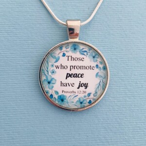 Floral Proverbs 12:20 Scripture Necklace | Christian Gift for Her