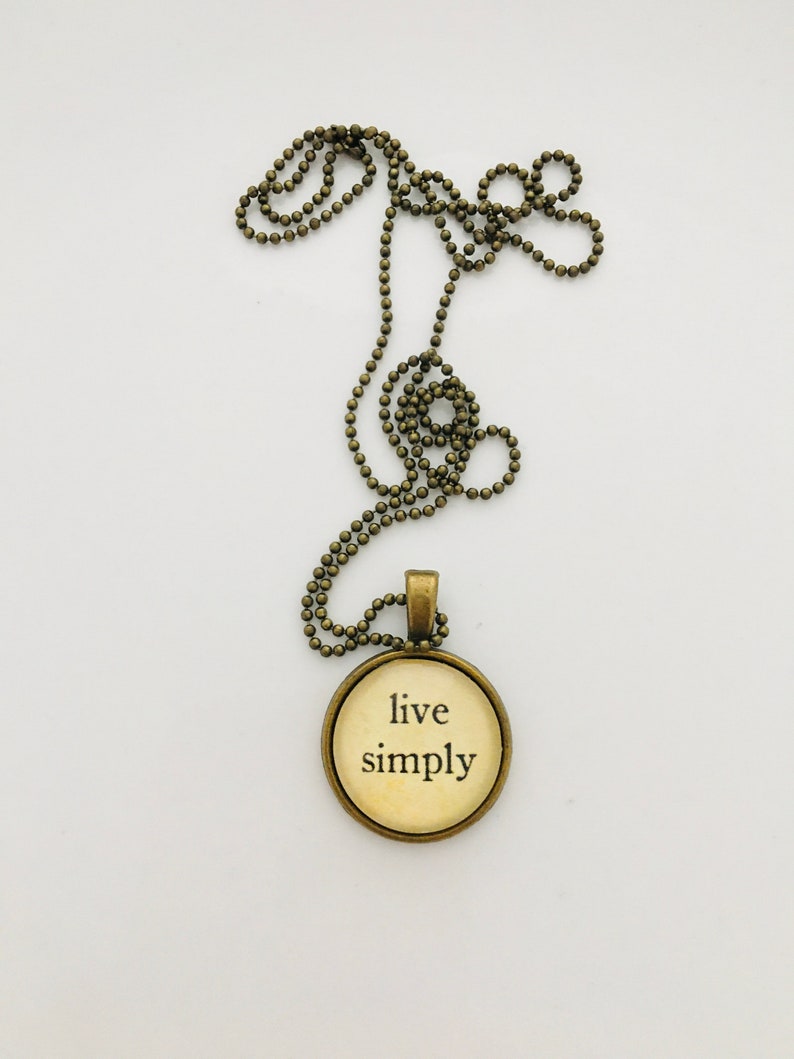 Live Simply Necklace Word Necklace Meaningful Gifts Etsy