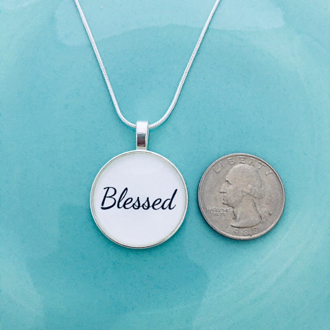 Blessed necklace blessed jewelry word necklace meaningful Etsy