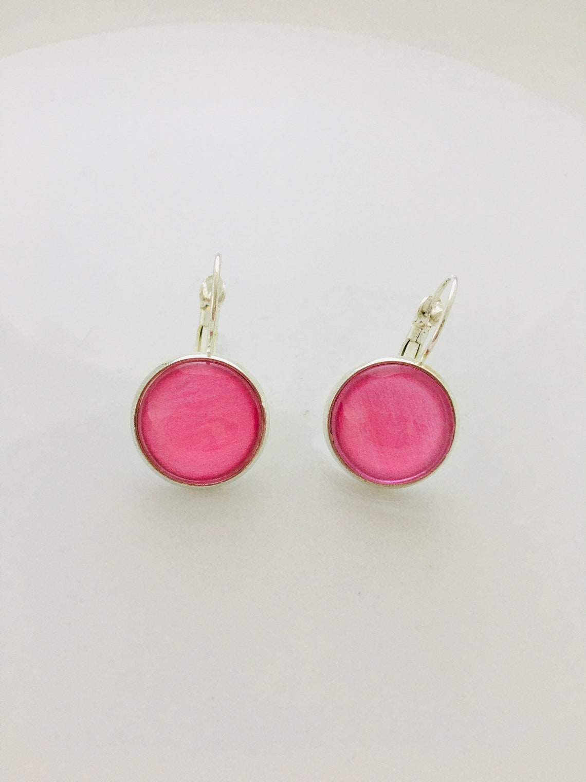Hot pink earrings pink drop earrings for girls summer Etsy