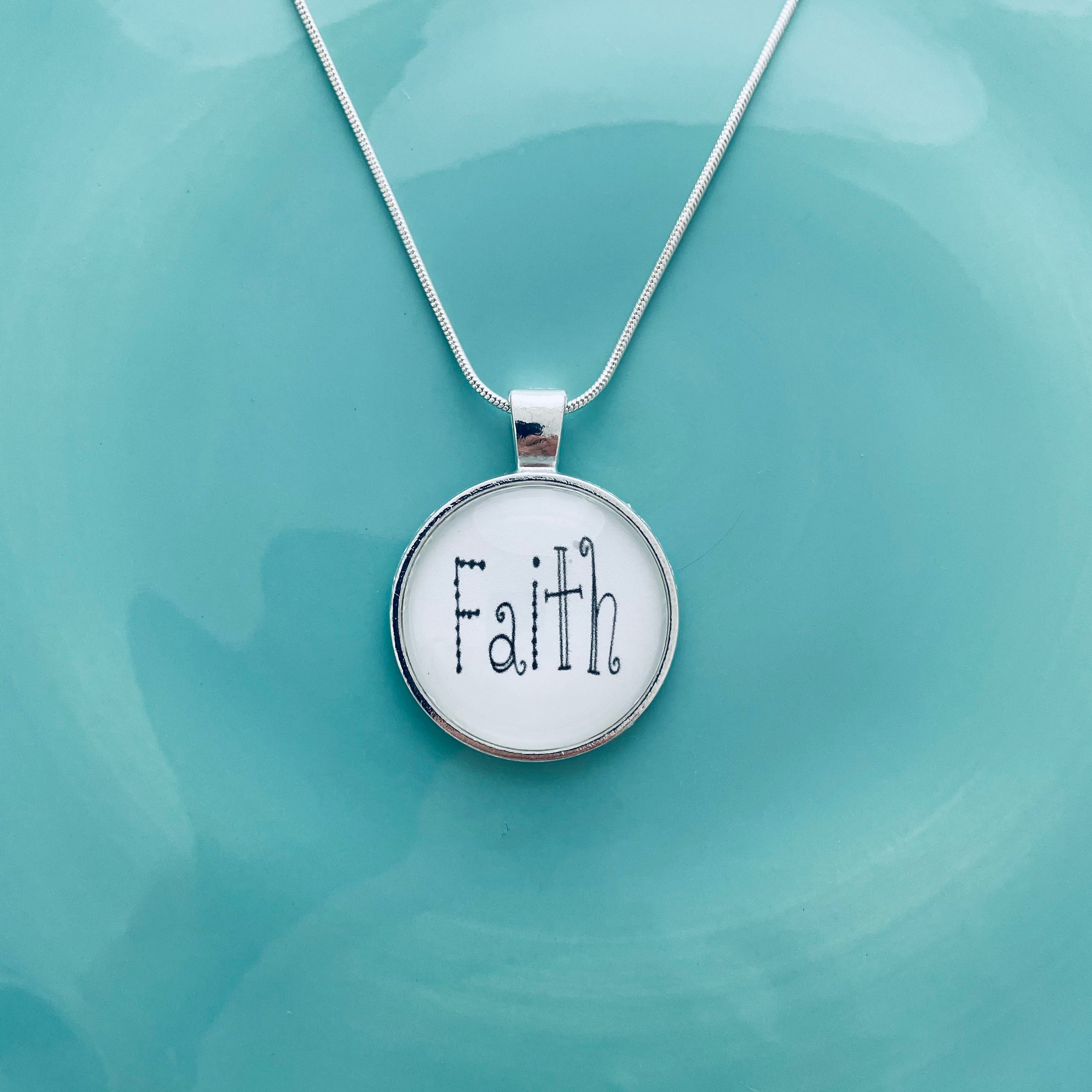 Faith Necklaces for Women Word Necklace Christian Mom Gift Etsy
