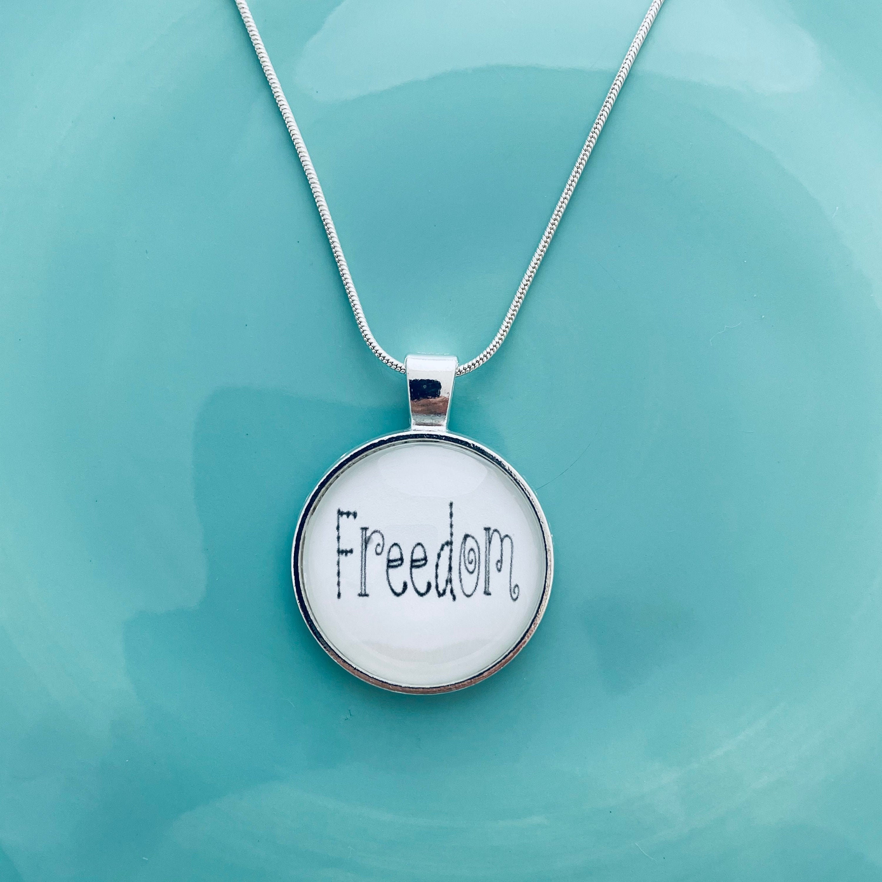 Freedom Necklace Word Necklace for Women Freedom Jewelry Meaningful Necklace for Best Friend Birthday Gift for Mom Freedom Gift Etsy UK