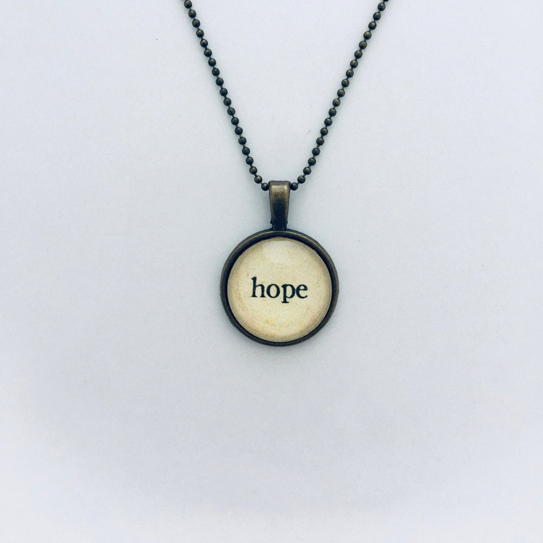Hope Necklace for Women Word Necklace Hope Jewelry Hope Etsy