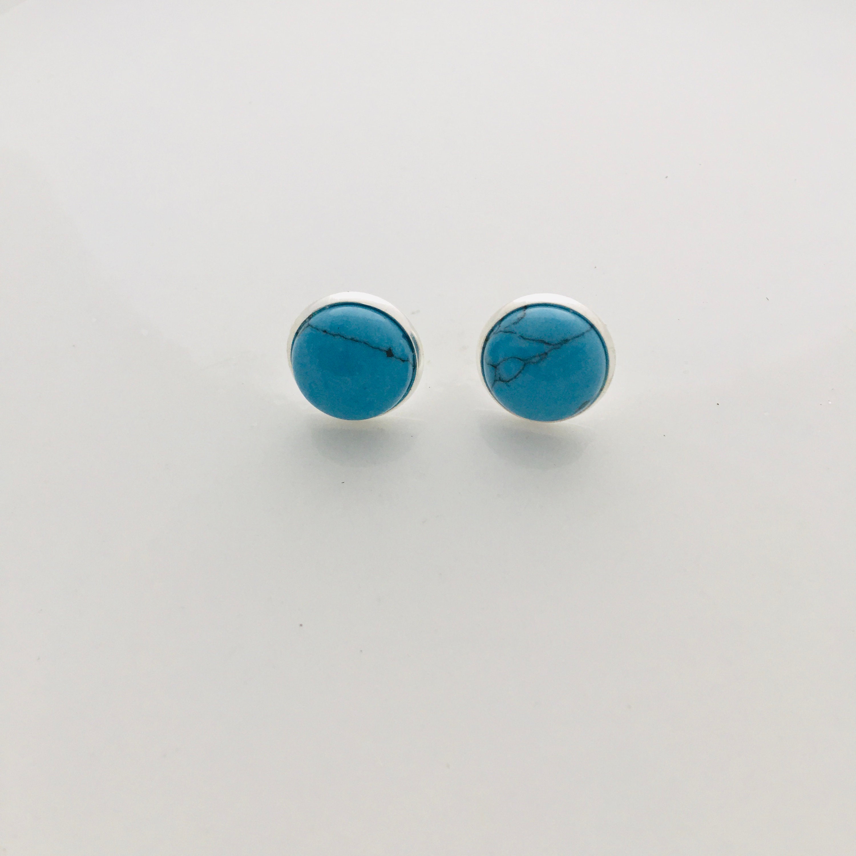 Turquoise Earrings Studs for Men Blue Stone Earrings - Etsy
