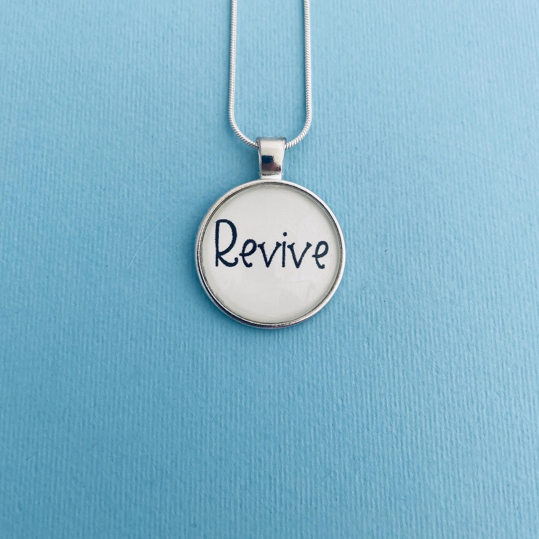 Revive Word Necklace: Inspirational Silver Pendant - Etsy