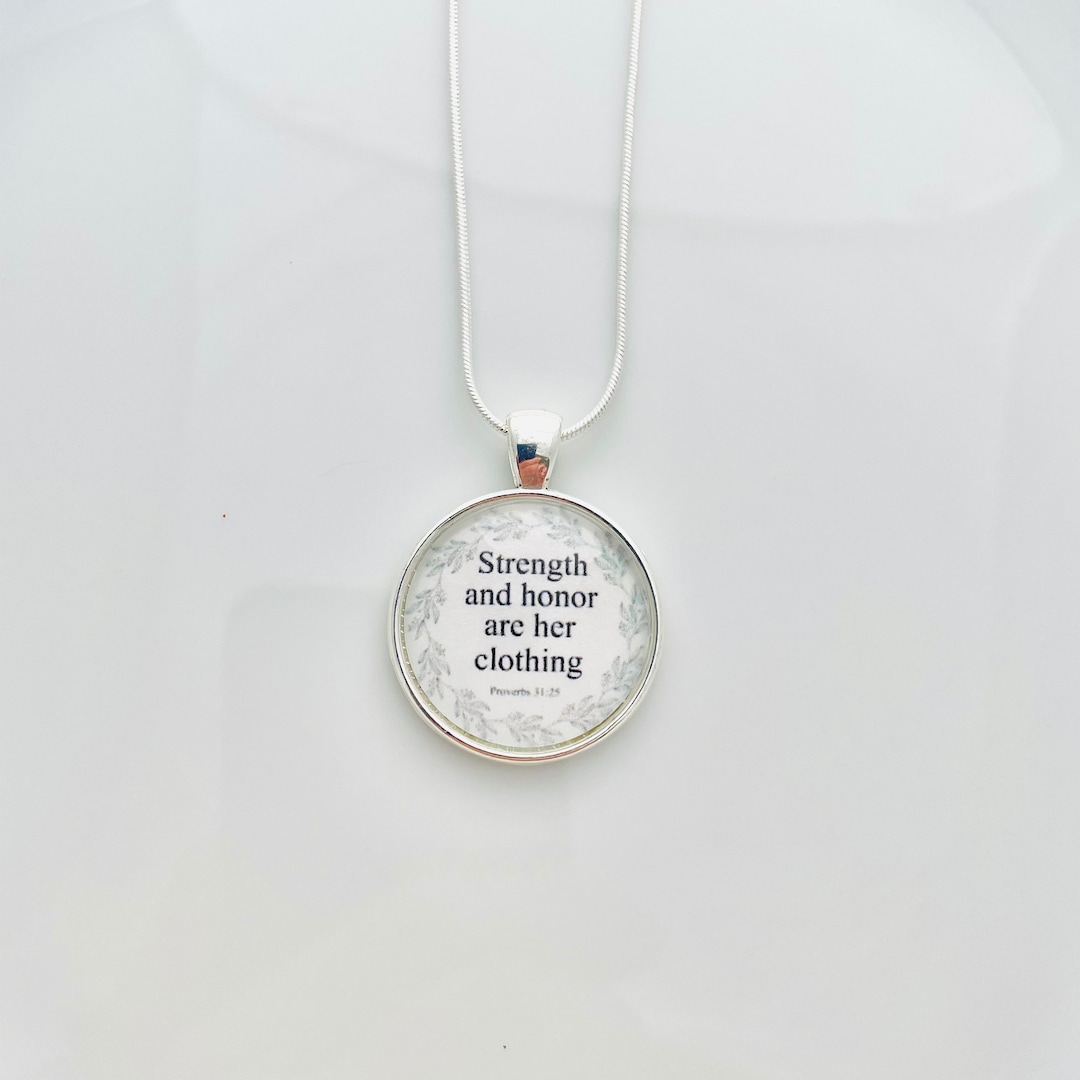 Proverbs 31 Necklace Christian Necklace Bible Verse Necklace