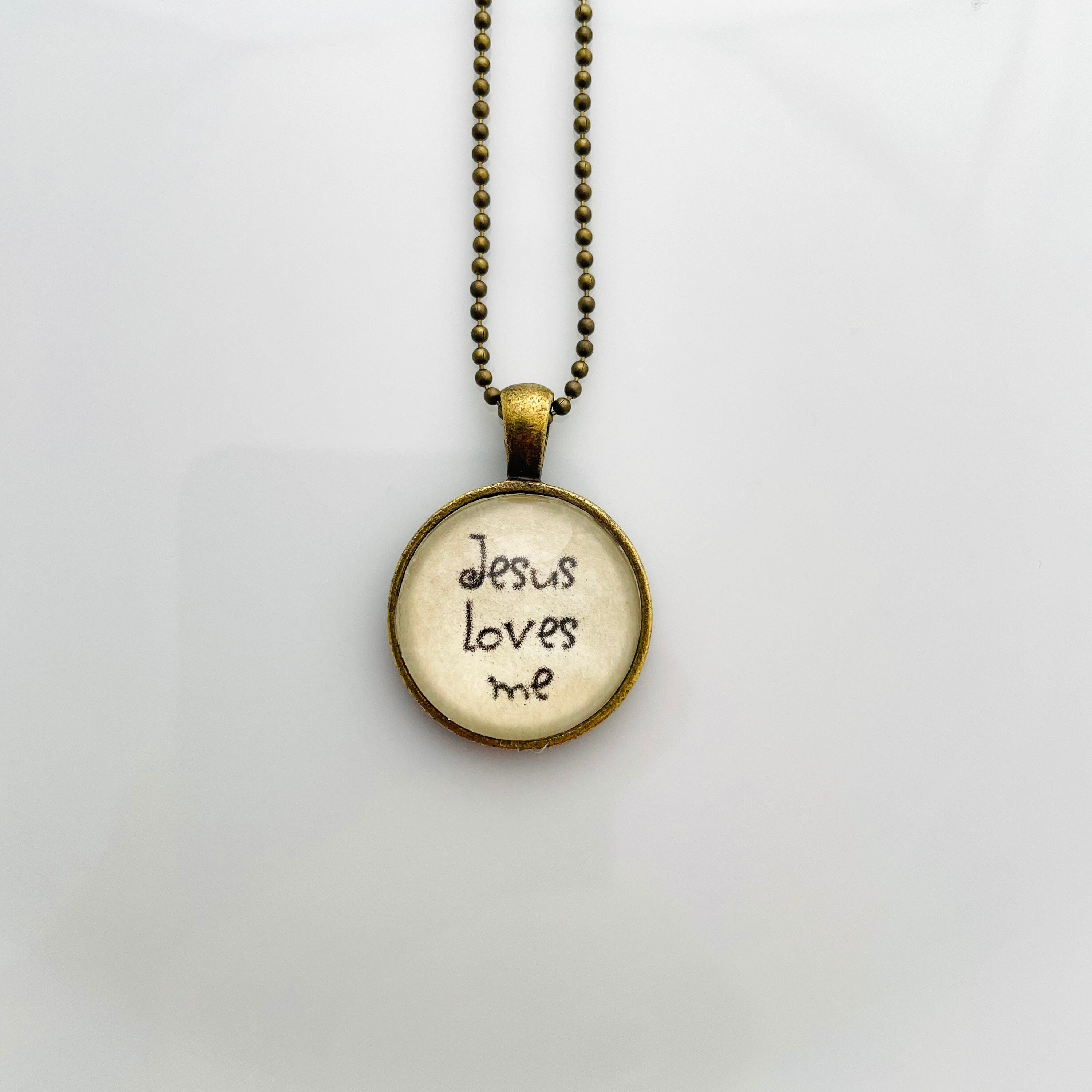 Jesus Loves Me Necklace Religious Gift 