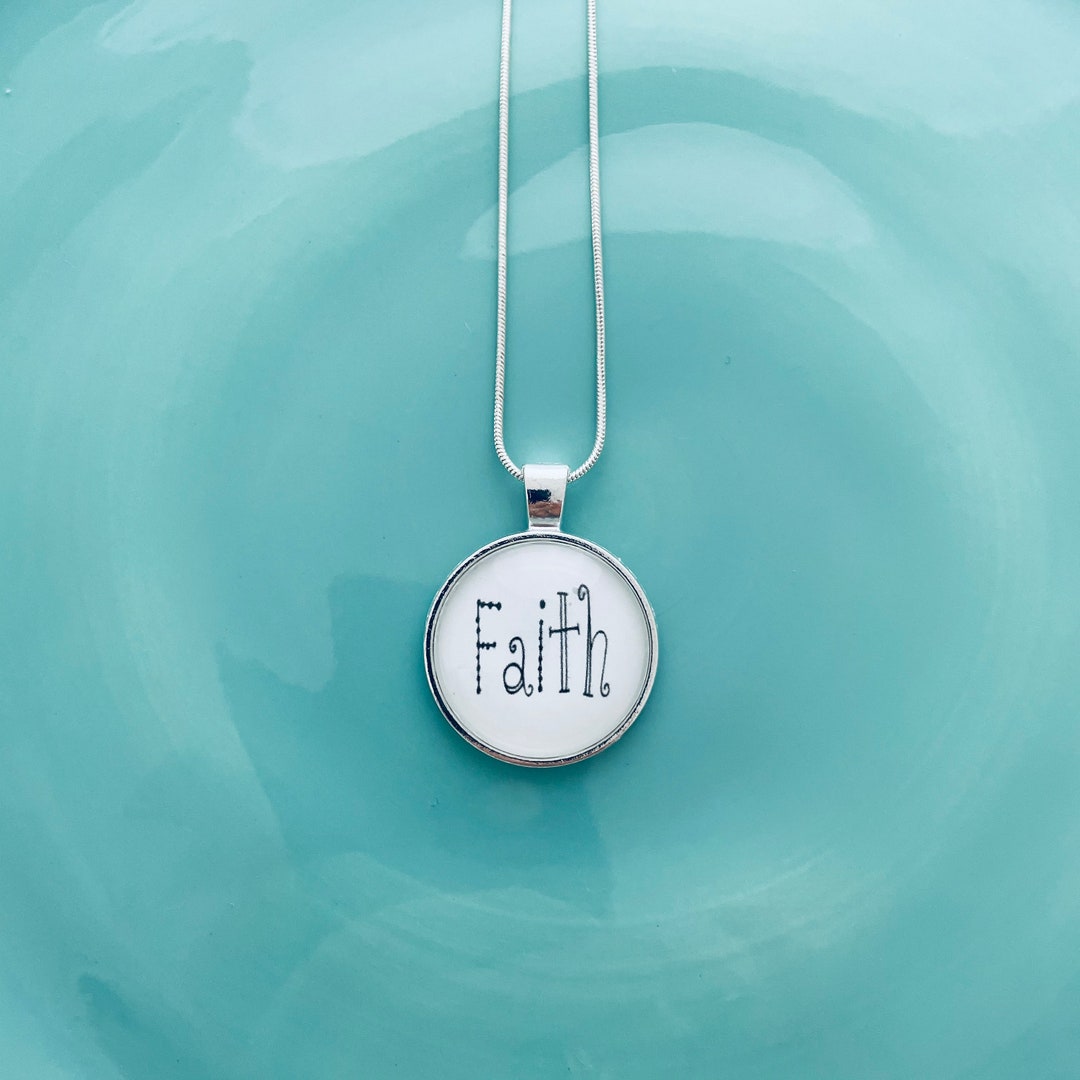 Faith Necklace for Women Custom Word Necklace Christian Mom Etsy