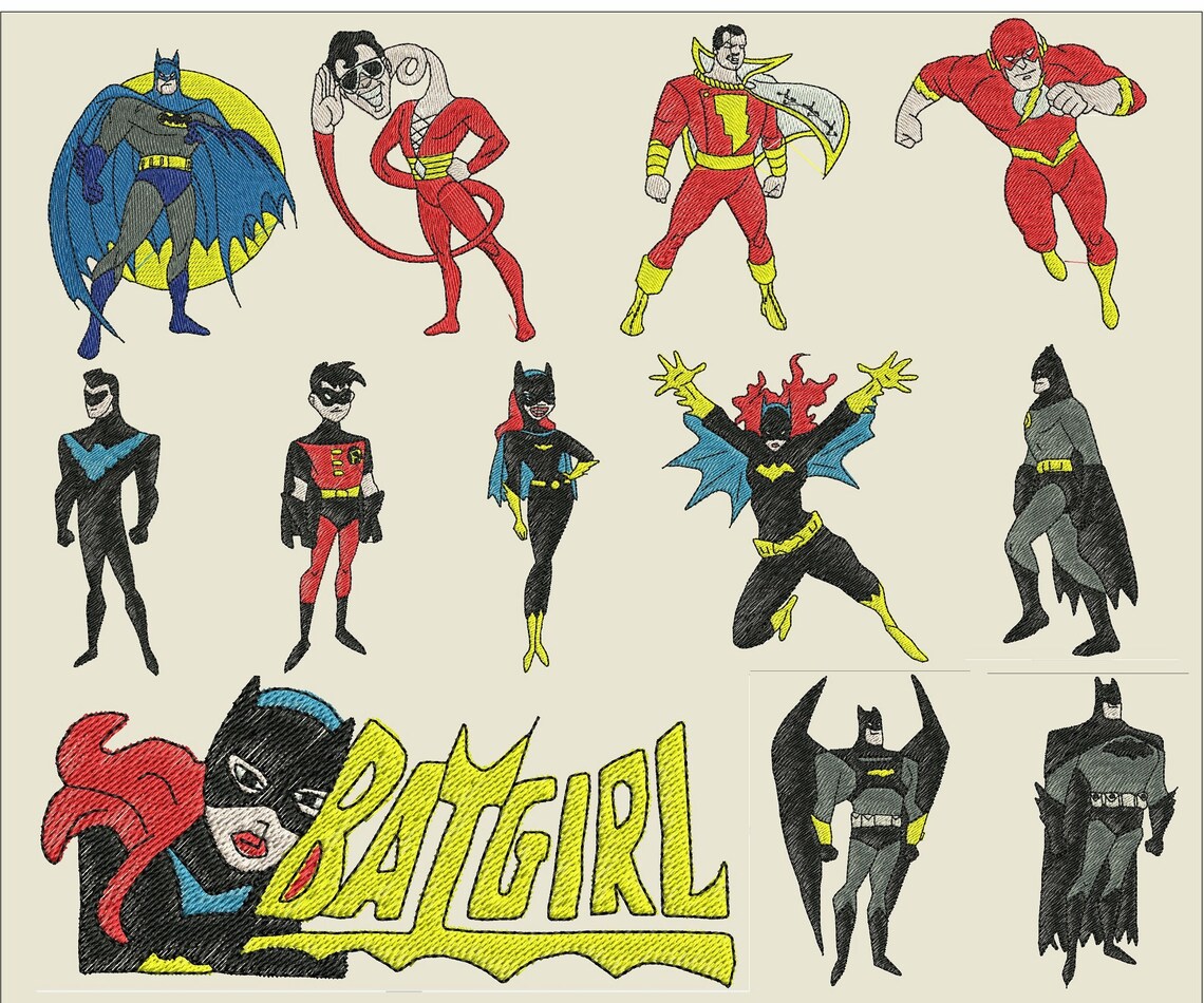 Marvel superheroes embroidery design in pes hus sew 50 pcs  etsy