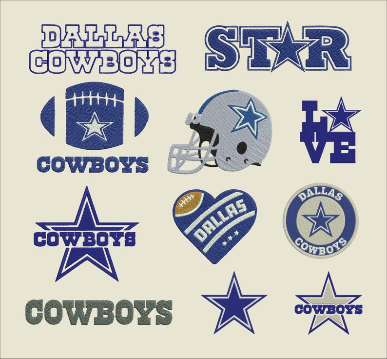 Dallas cowboys logo embroidery design in pes vp3 jef dst 11 | Etsy