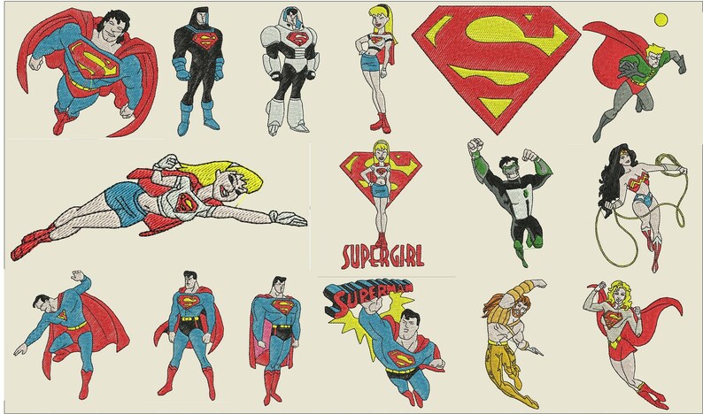 Superheroes Machine Embroidery Collection Machine Embroidery Designs ...