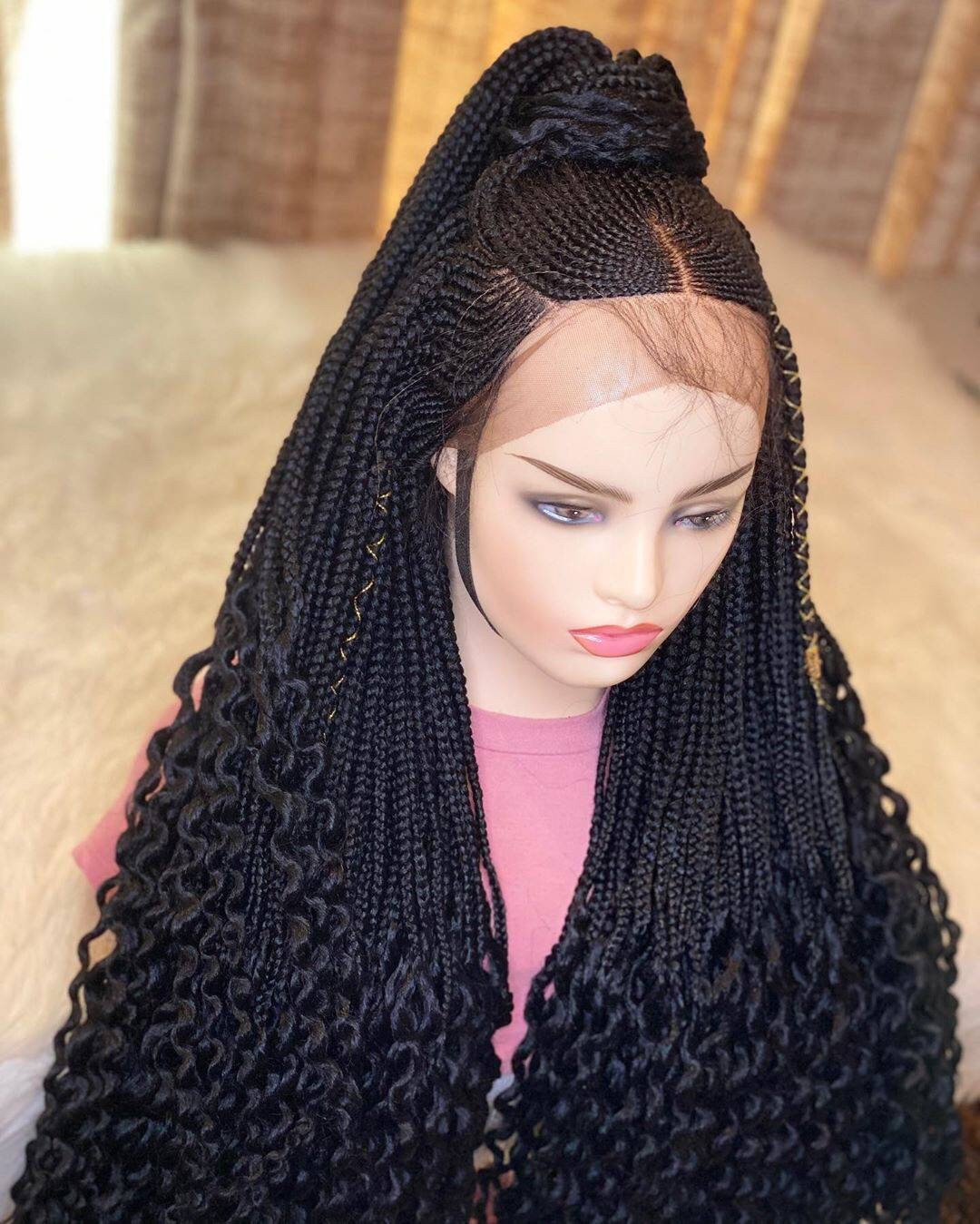Braided Wig. Full lace braided wig Nigeria Etsy