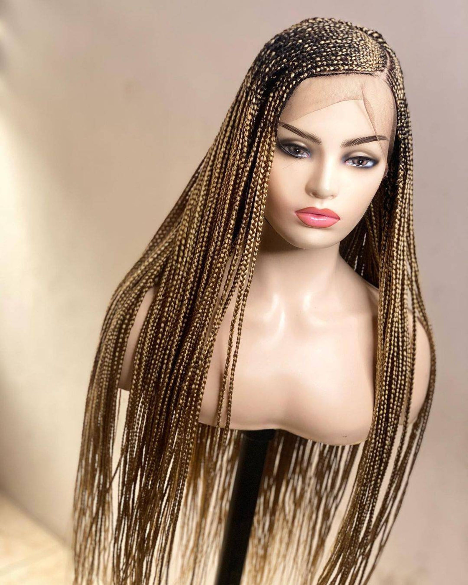 Simple C Frontal Braided Wig Nigeria. Etsy