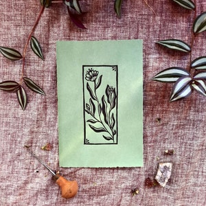Bloom | Small Blockprint | Green
