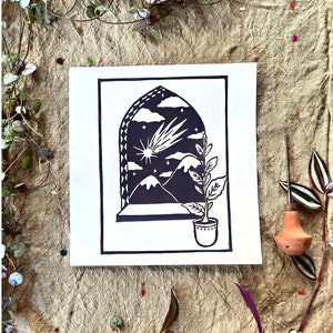 Starry Night | Handprinted Blockprint